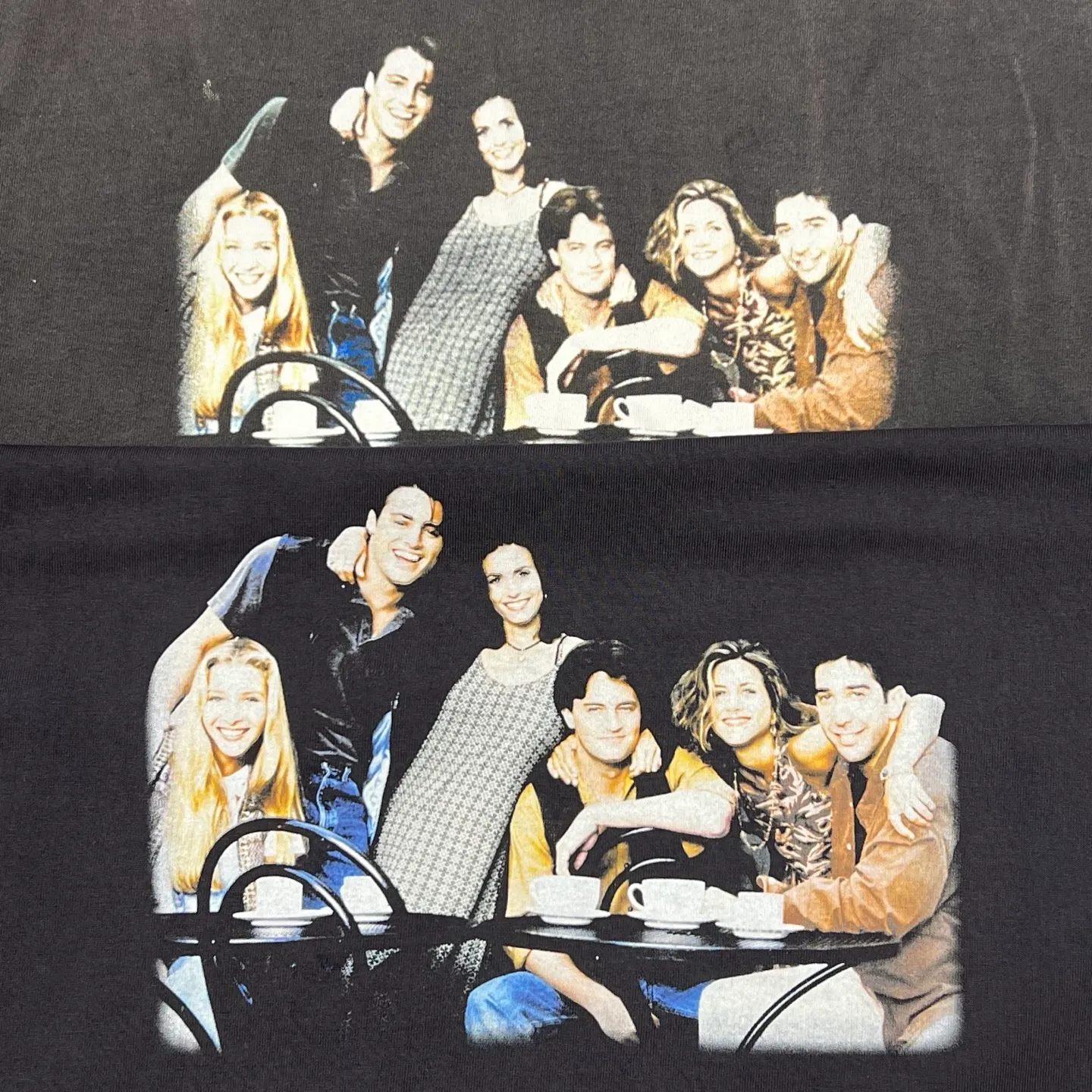 Domestic top printing factory God restores SAINT Mxxxxxx × FRIENDS FRD_SS TEE/FRIENDS/BLK Friends co-branded TEE Black stills TEE Washed black S-XL The ceiling of American dramas A must-have for feelings Assute ready-made garments washed and distressed Correct accessories Friends co-branded washed